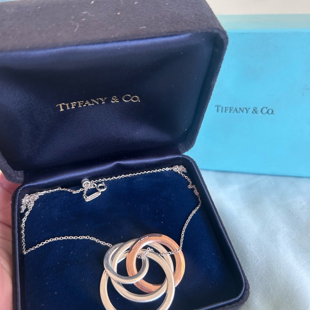 Tiffany & Co Silver Rubedo Large 1837
Interlocking Four Circles Necklace